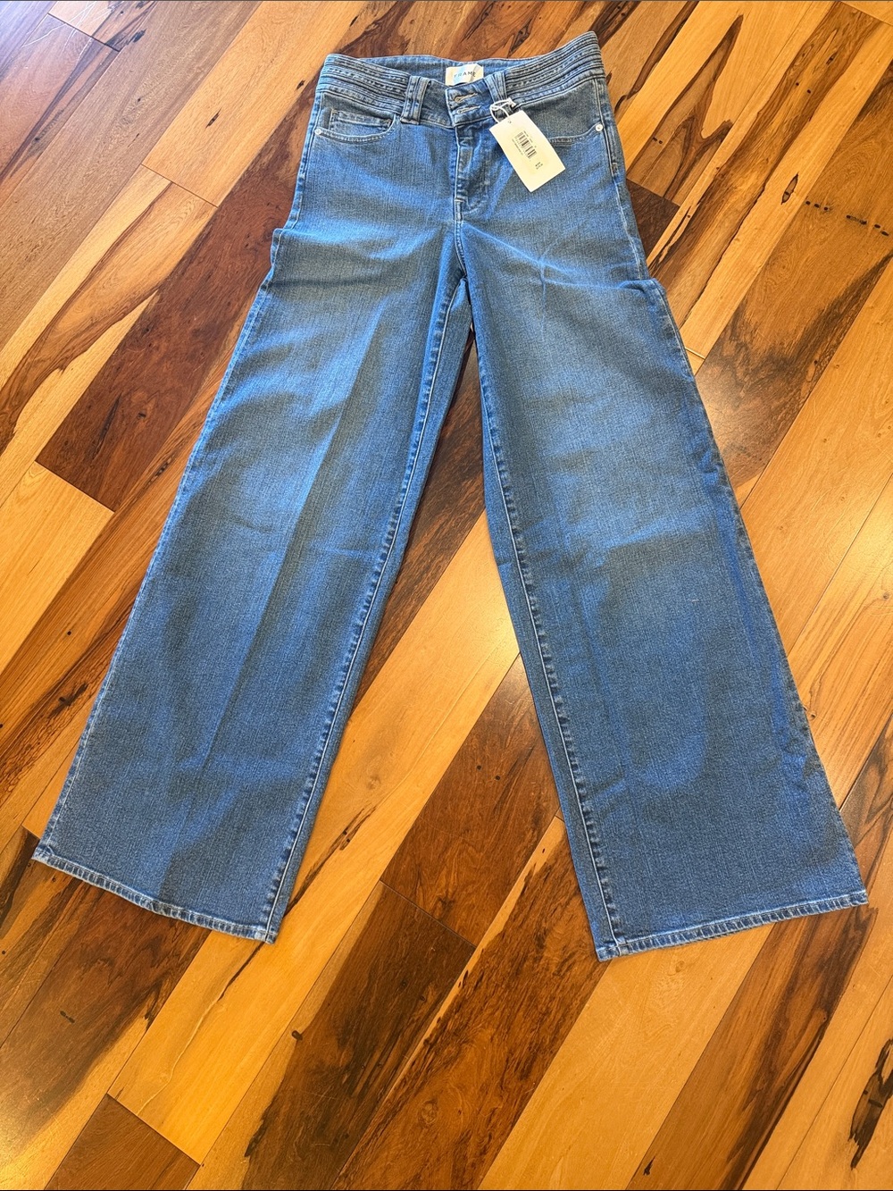 Frame Denim Wide-Leg Flare Jeans in Blue